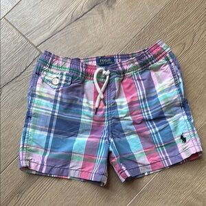 Boys 5T swim trunks plaid Ralph Lauren polo